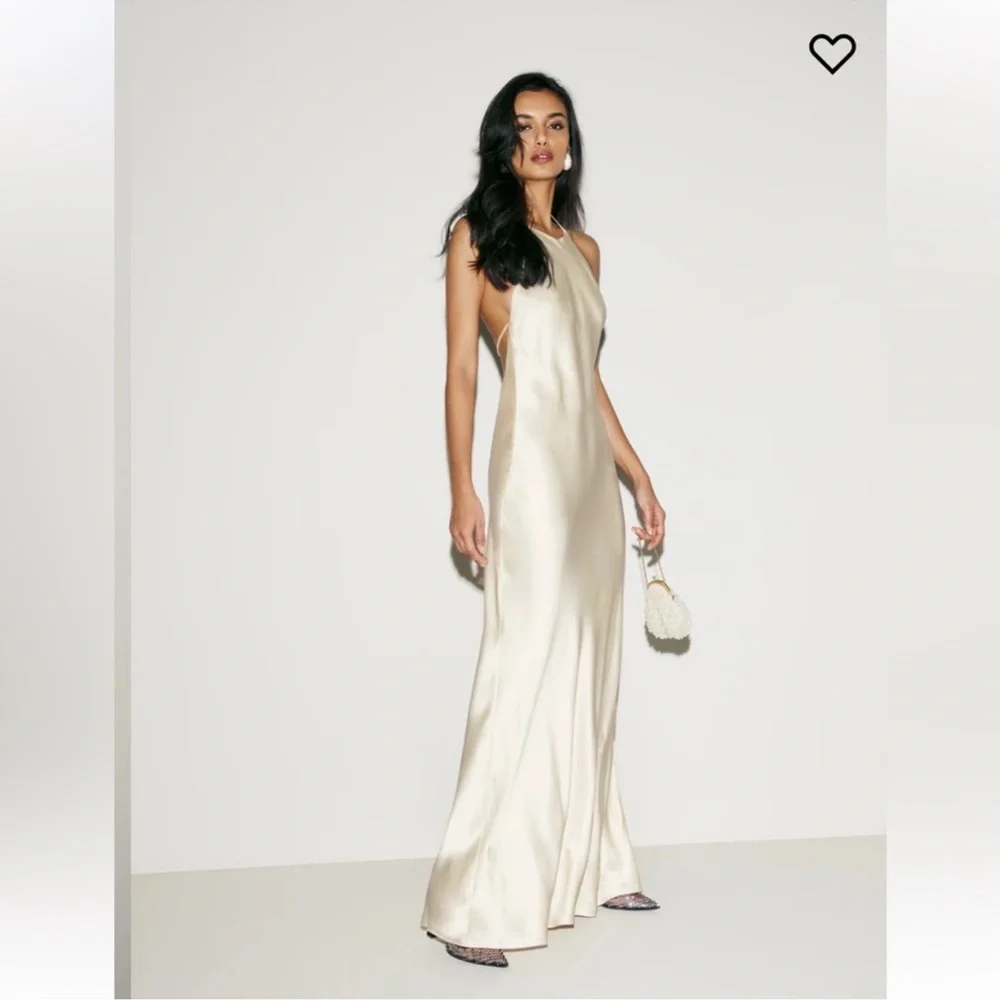 NWT Reformation Jeany Silk Dress - Fior Di Latte - Size Medium - Picture 1 of 9
